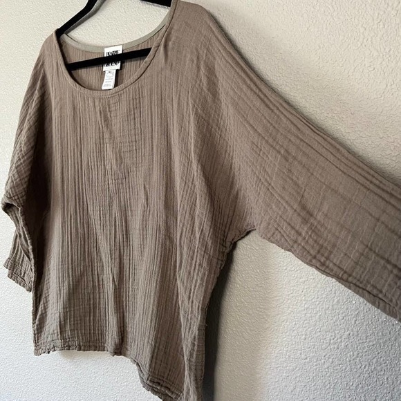 Prairie Underground Lagenlook Women Dolman Sleeve Minimalist Relaxed Blouse M/L - Picture 2 of 10